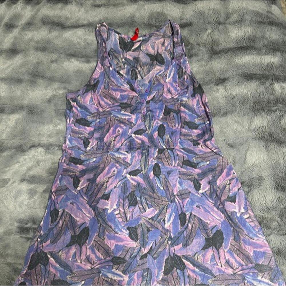 Divided by H&M Purple Feather Print Tank Dress